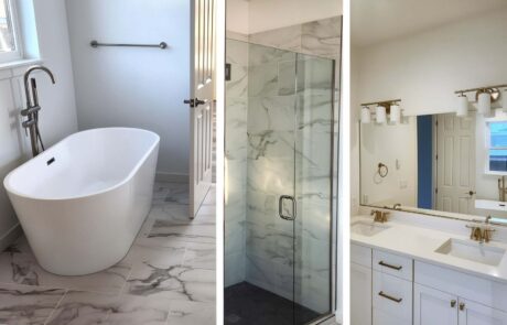 Custom Beach Bathroom Modern bathroom with bathtub shower and vanity