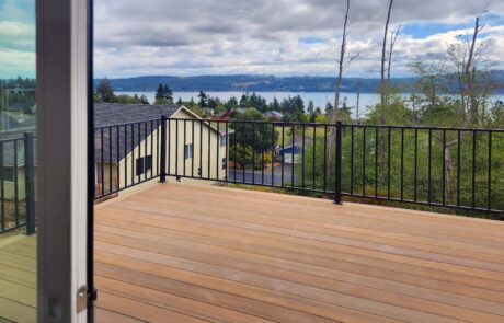 Inspire Homes Juniper Welch Deck Scenic deck view with trees and water