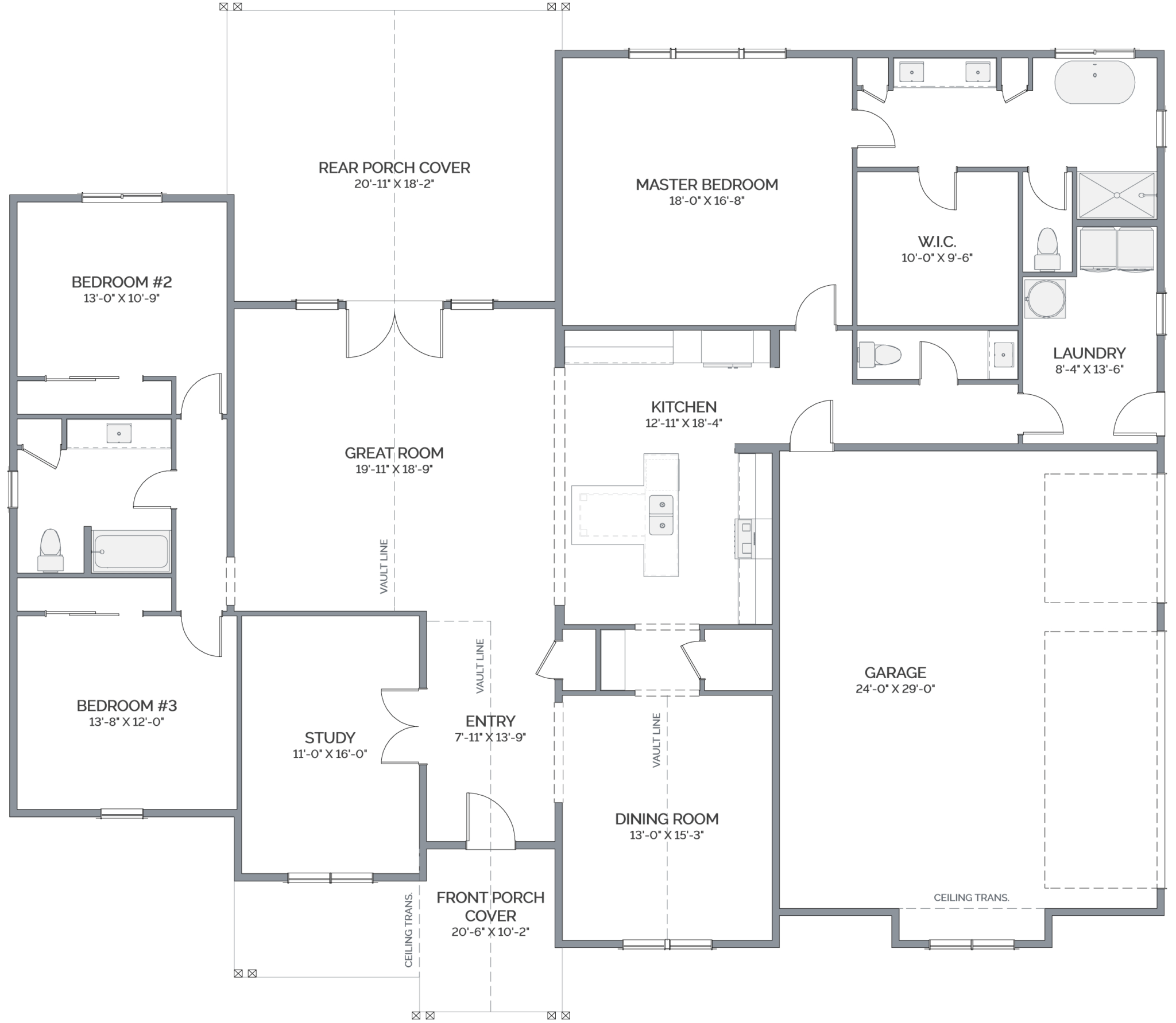 Spacious single-story house floor plan layout