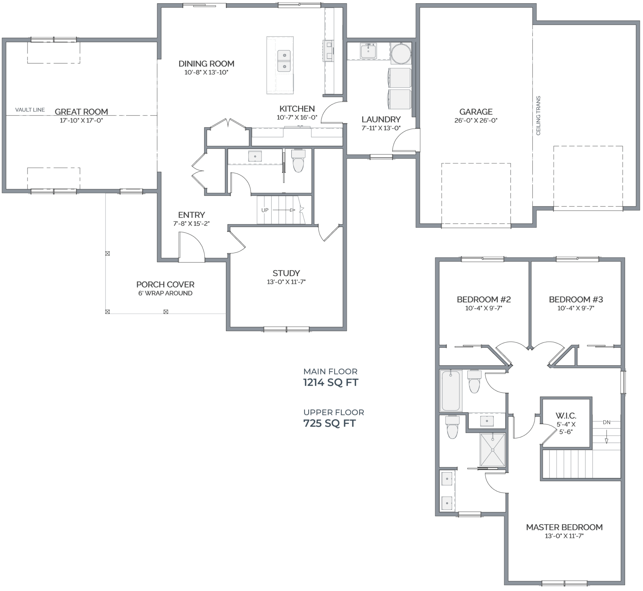 House floor plan with labeled rooms layout