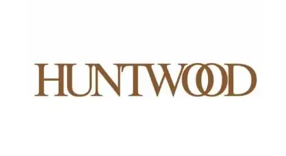 Huntwood company logo with brown text.