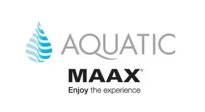 Aquatic Maax logo with water droplet design