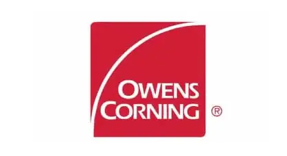 Owens Corning logo on a red background