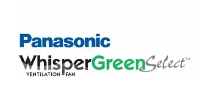 Panasonic WhisperGreen Select ventilation fan logo.