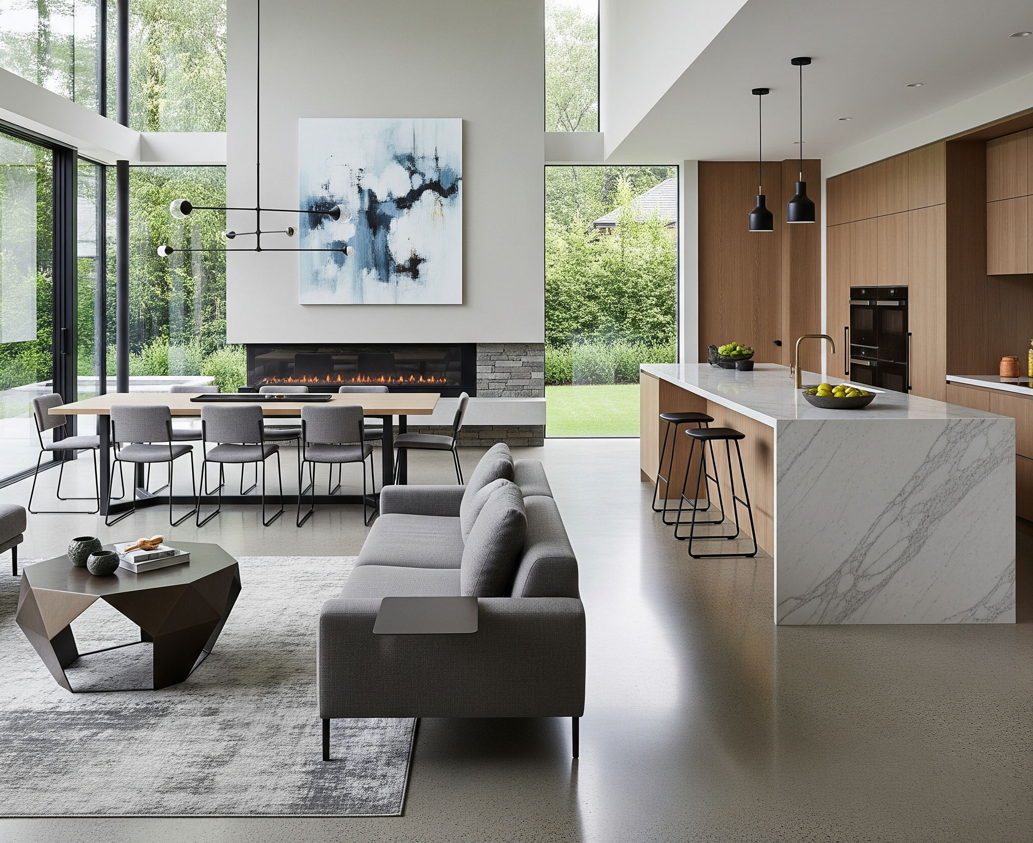 Modern Interior Decoration - Inspire Homes Modern open-concept living room and kitchen design