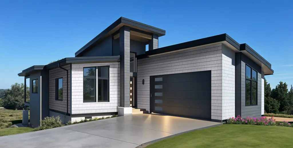 Reputable Builder - Inspire Homes Modern single-story house with large windows.